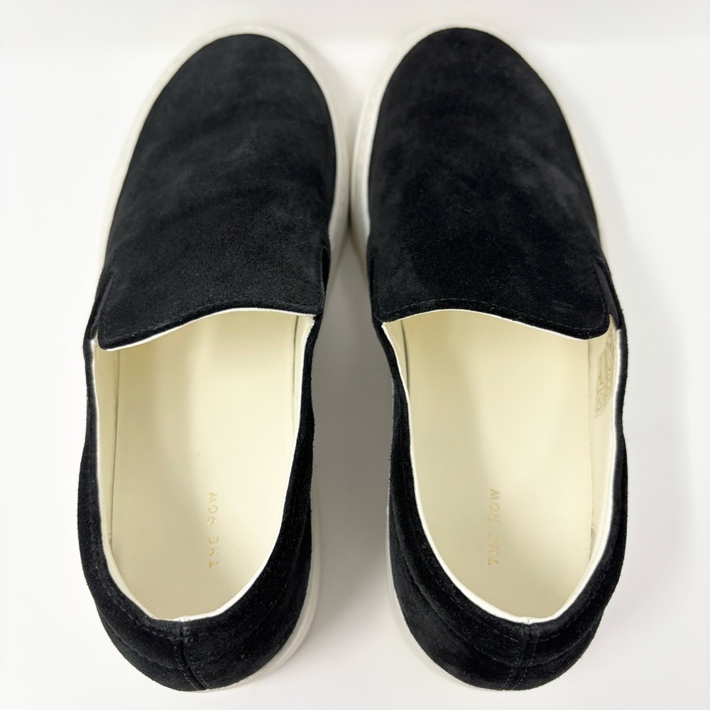 The Row Marie H Slip-On Sneakers Black Suede Ivory Chunky Sole Size 36.5 / 6.5 - Picture 6 of 16